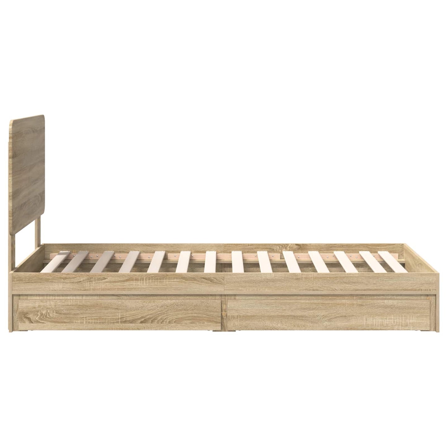 Aufbewahrungsbett Sonoma-Eiche 90 x 190 cm Holzwerkstoff