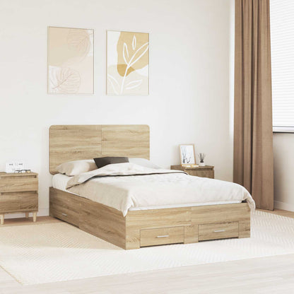 Bettrahmen mit Kopfteil Sonoma-Eiche 135 x 190 cm Holzwerkstoff