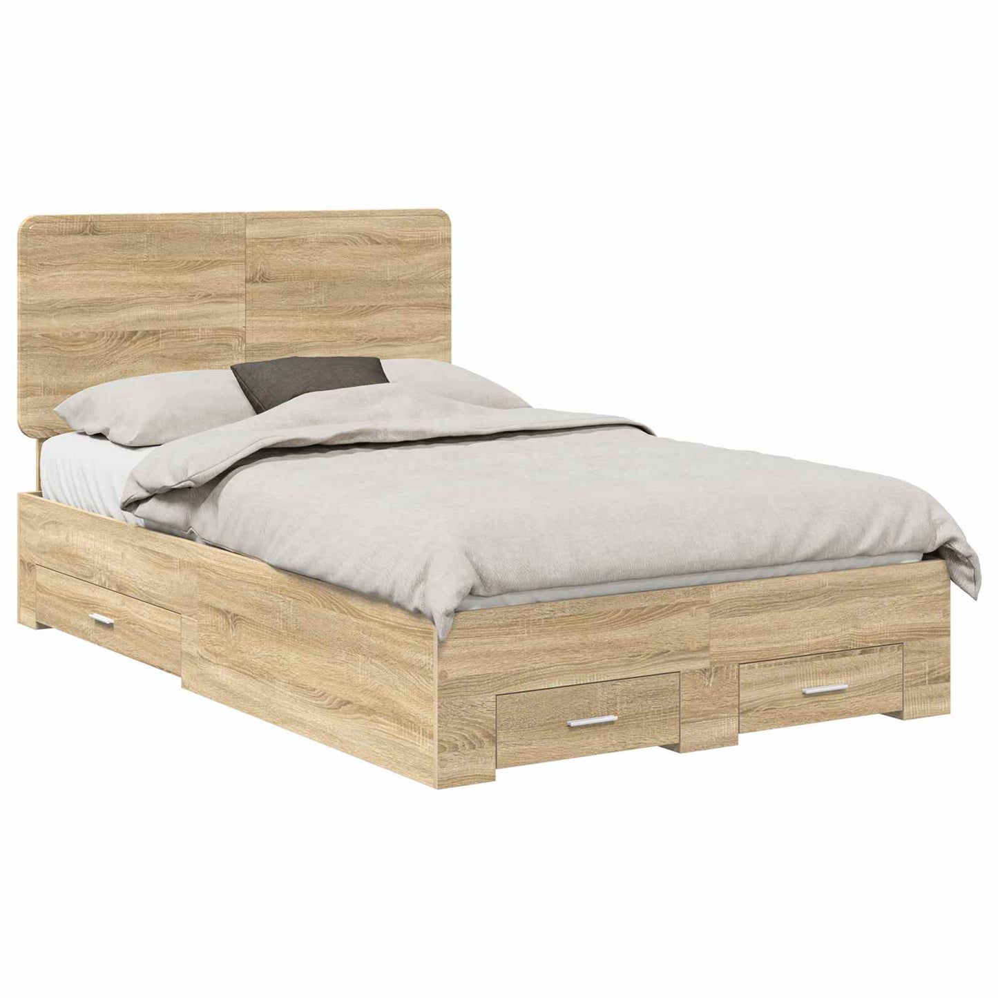 Bettrahmen mit Kopfteil Sonoma-Eiche 135 x 190 cm Holzwerkstoff