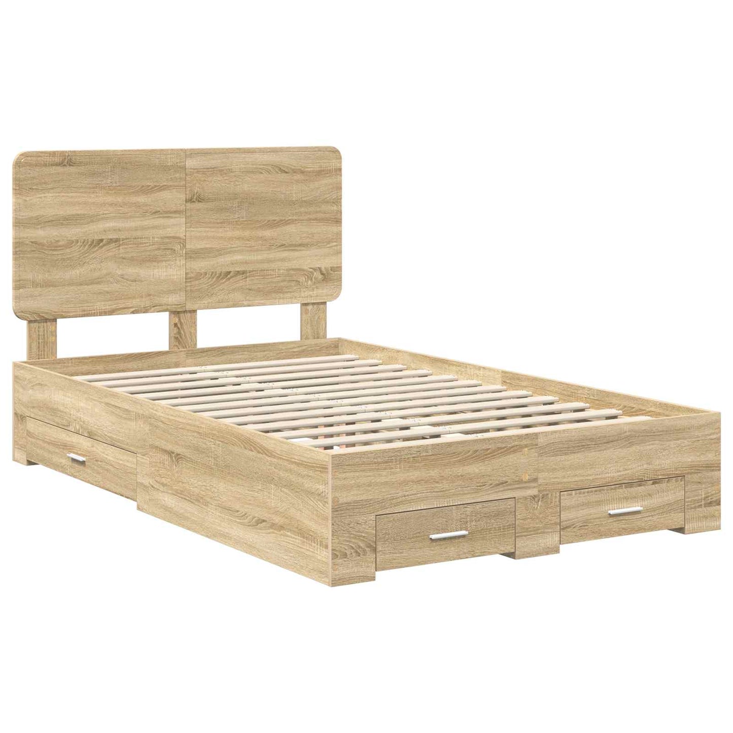 Bettrahmen mit Kopfteil Sonoma-Eiche 135 x 190 cm Holzwerkstoff