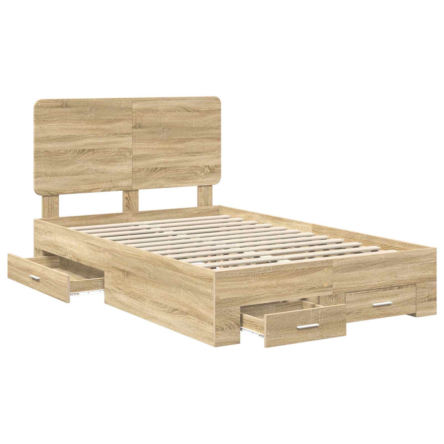 Bettrahmen mit Kopfteil Sonoma-Eiche 135 x 190 cm Holzwerkstoff