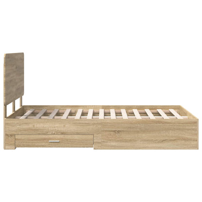 Bettrahmen mit Kopfteil Sonoma-Eiche 135 x 190 cm Holzwerkstoff