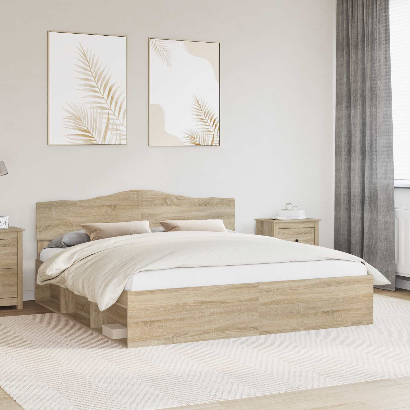 Bettrahmen Sonoma 200 x 200 cm Massives Kiefernholz