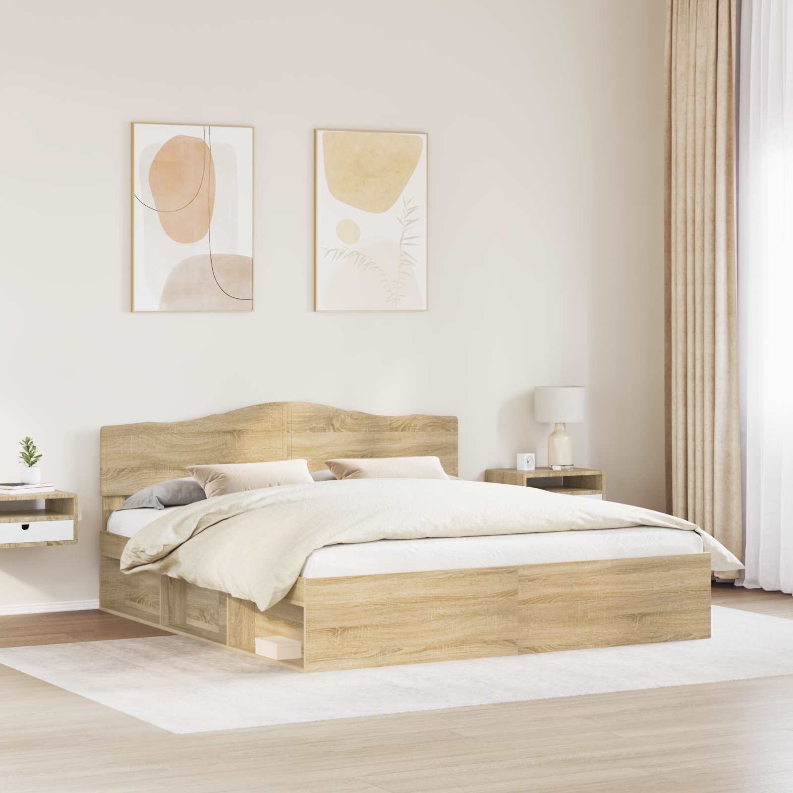 Bettrahmen Sonoma 200 x 200 cm Massives Kiefernholz