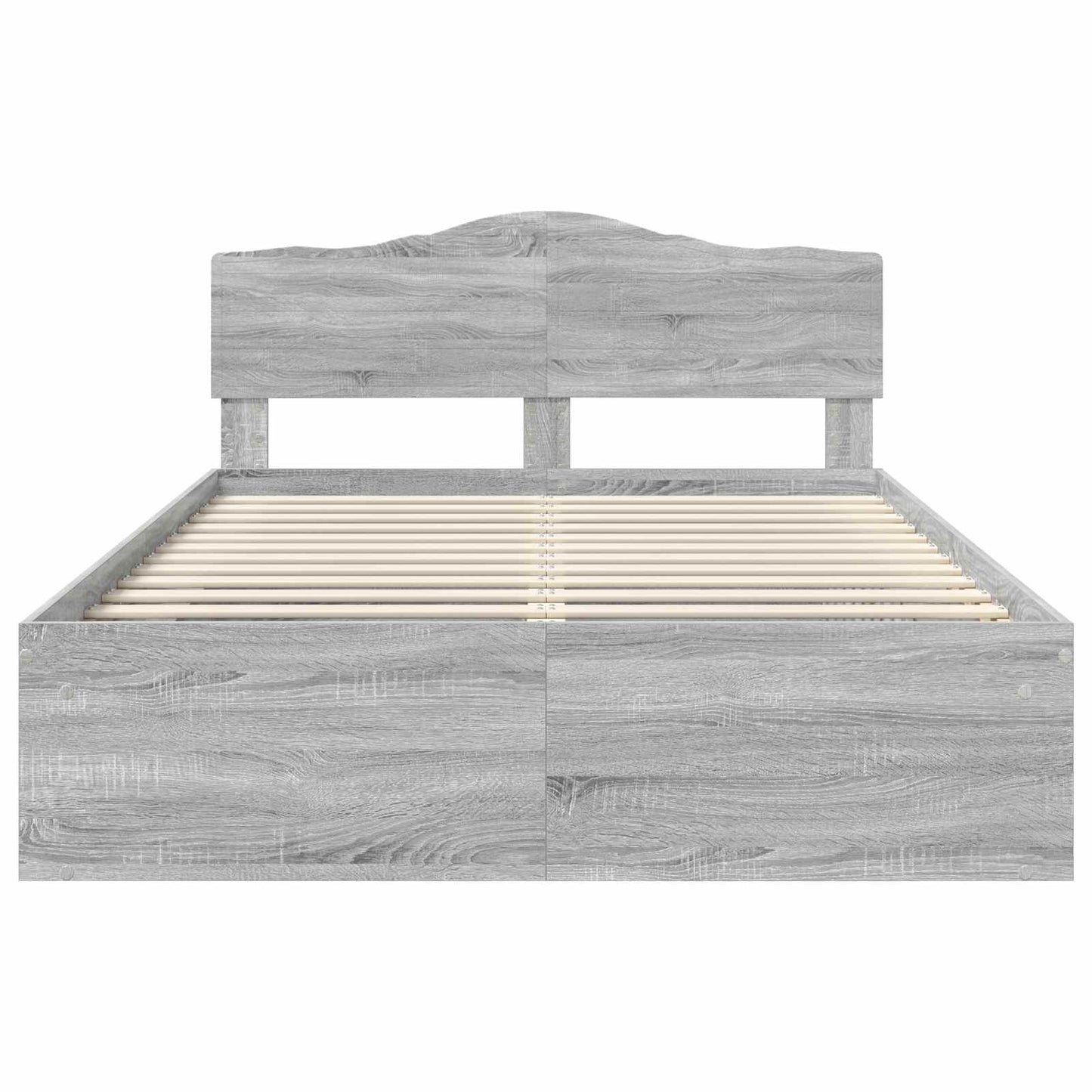 Bettrahmen Graues Sonoma 140 x 190 cm Massives Kiefernholz