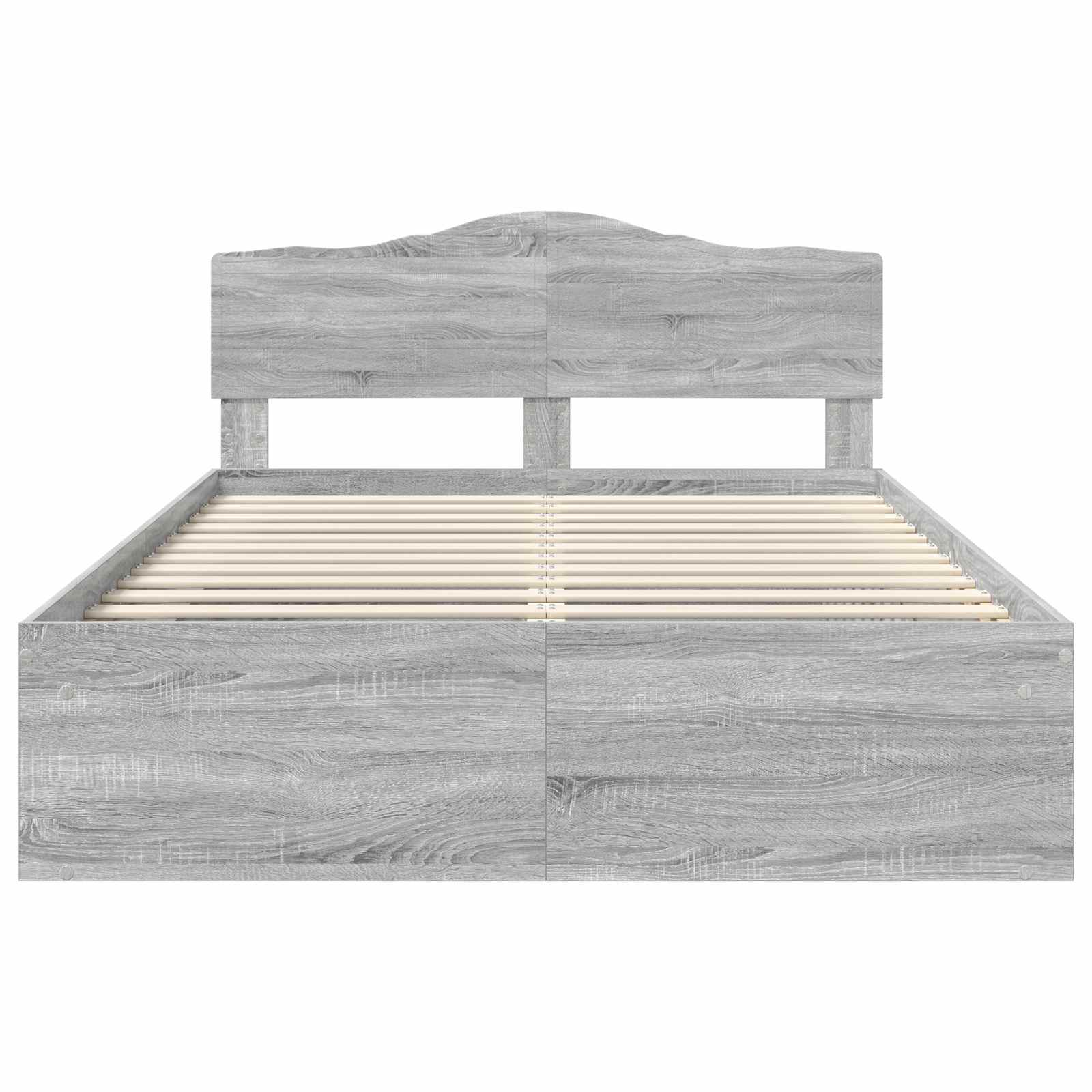 Bettrahmen Graues Sonoma 140 x 190 cm Massives Kiefernholz