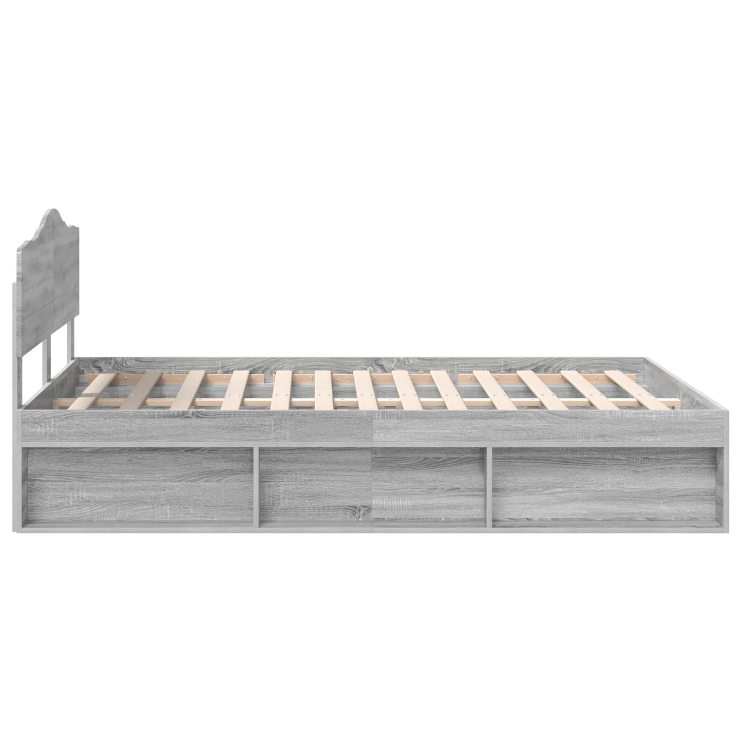 Bettrahmen Graues Sonoma 140 x 190 cm Massives Kiefernholz