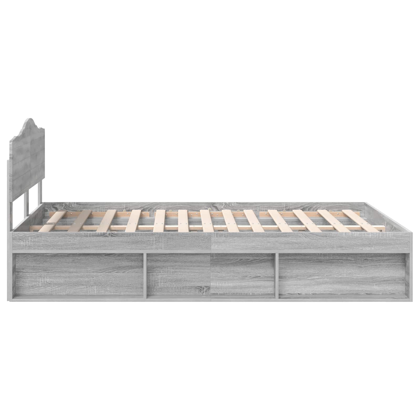 Bettrahmen Graues Sonoma 140 x 190 cm Massives Kiefernholz