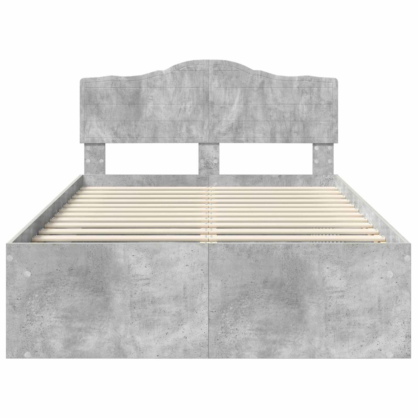 Bettrahmen mit Kopfteil Beton 120 x 200 cm Massives Kiefernholz