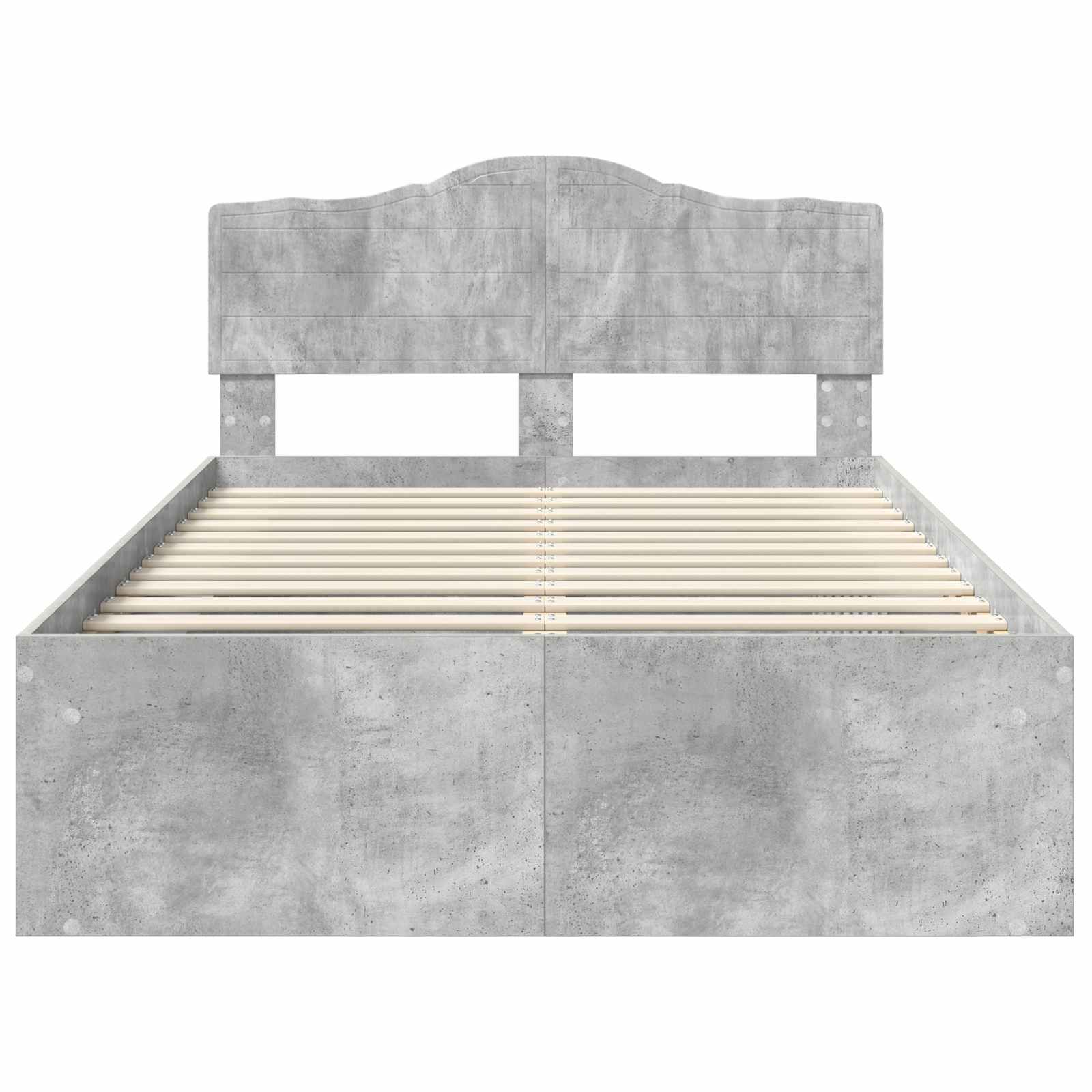 Bettrahmen mit Kopfteil Beton 120 x 200 cm Massives Kiefernholz