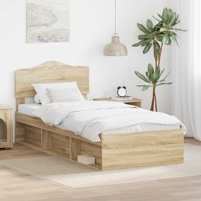 Bettrahmen Sonoma-Eiche 75 x 190 cm Massives Kiefernholz