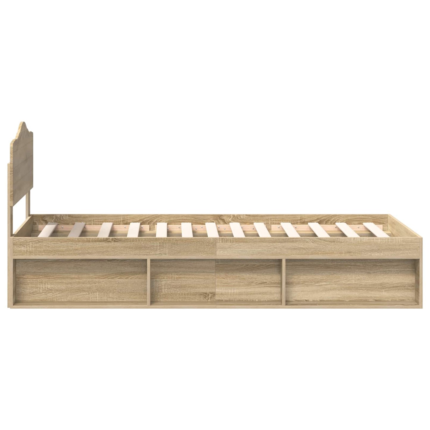 Bettrahmen Sonoma-Eiche 75 x 190 cm Massives Kiefernholz