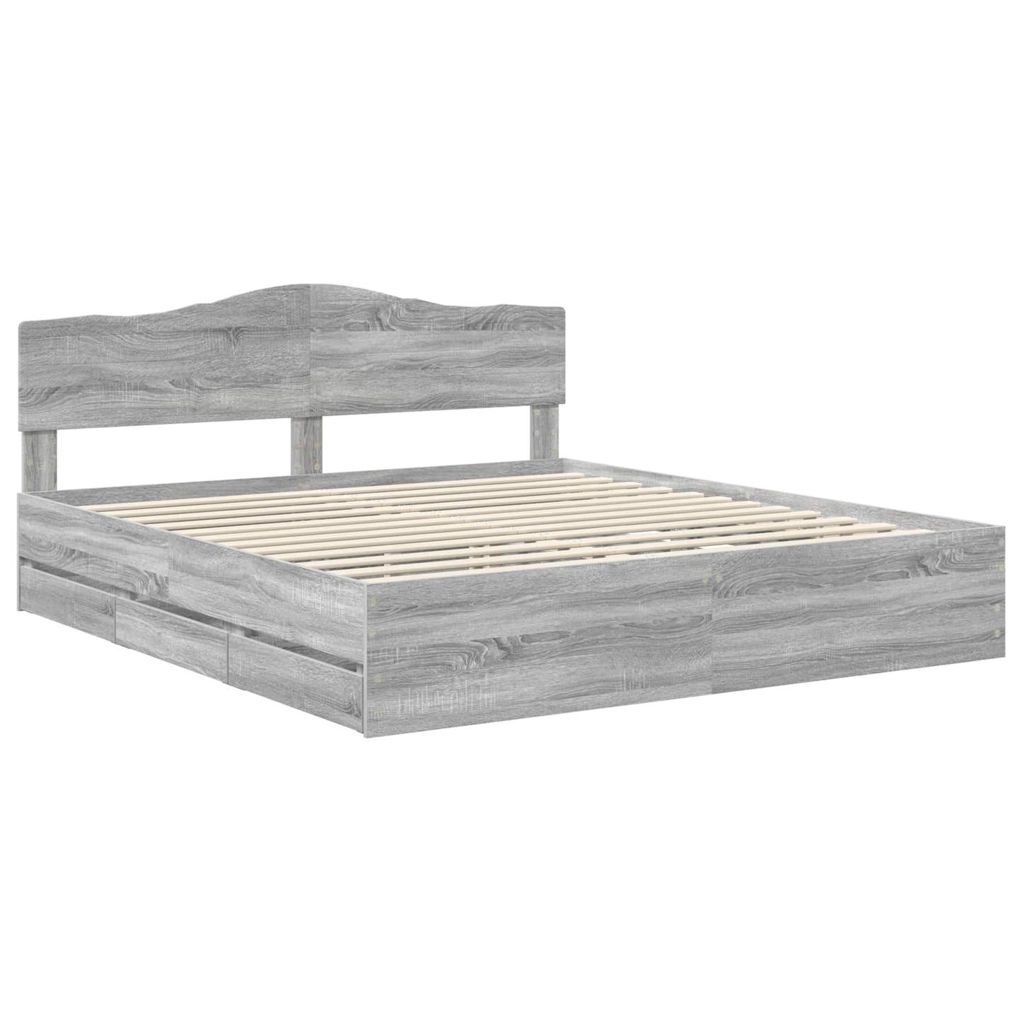 Bettrahmen Graues Sonoma 180 x 200 cm Ingenieurs Holz