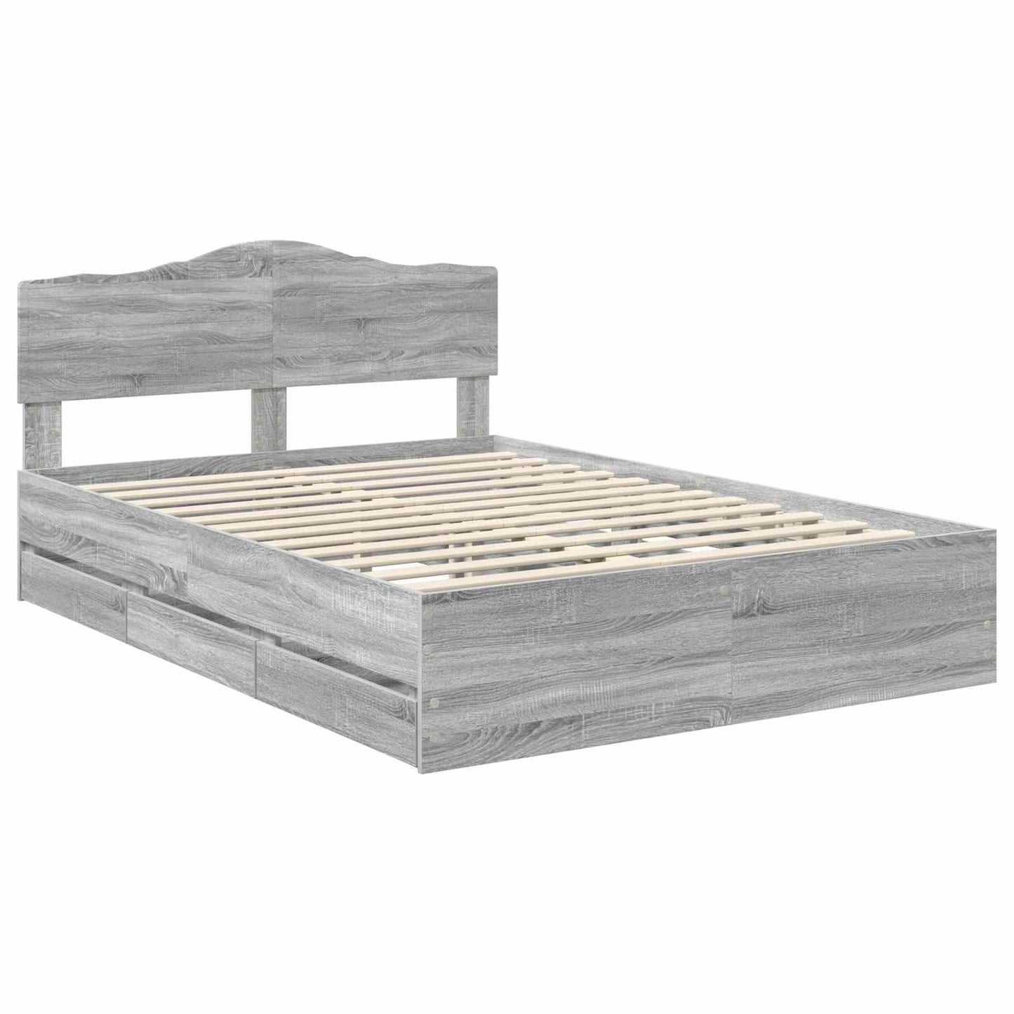 Bettrahmen Graues Sonoma 140 x 200 cm Ingenieurs Holz