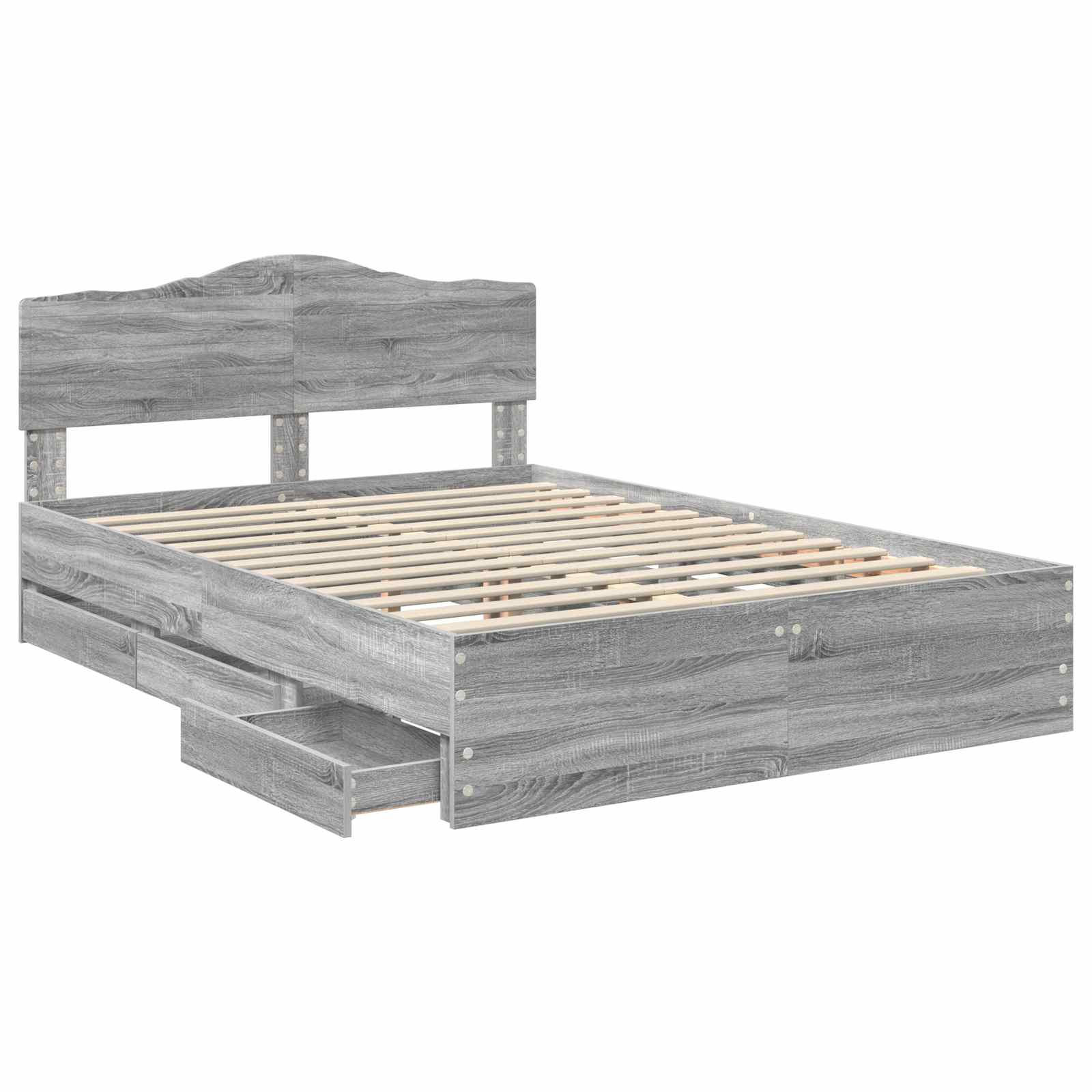 Bettrahmen Graues Sonoma 140 x 200 cm Ingenieurs Holz