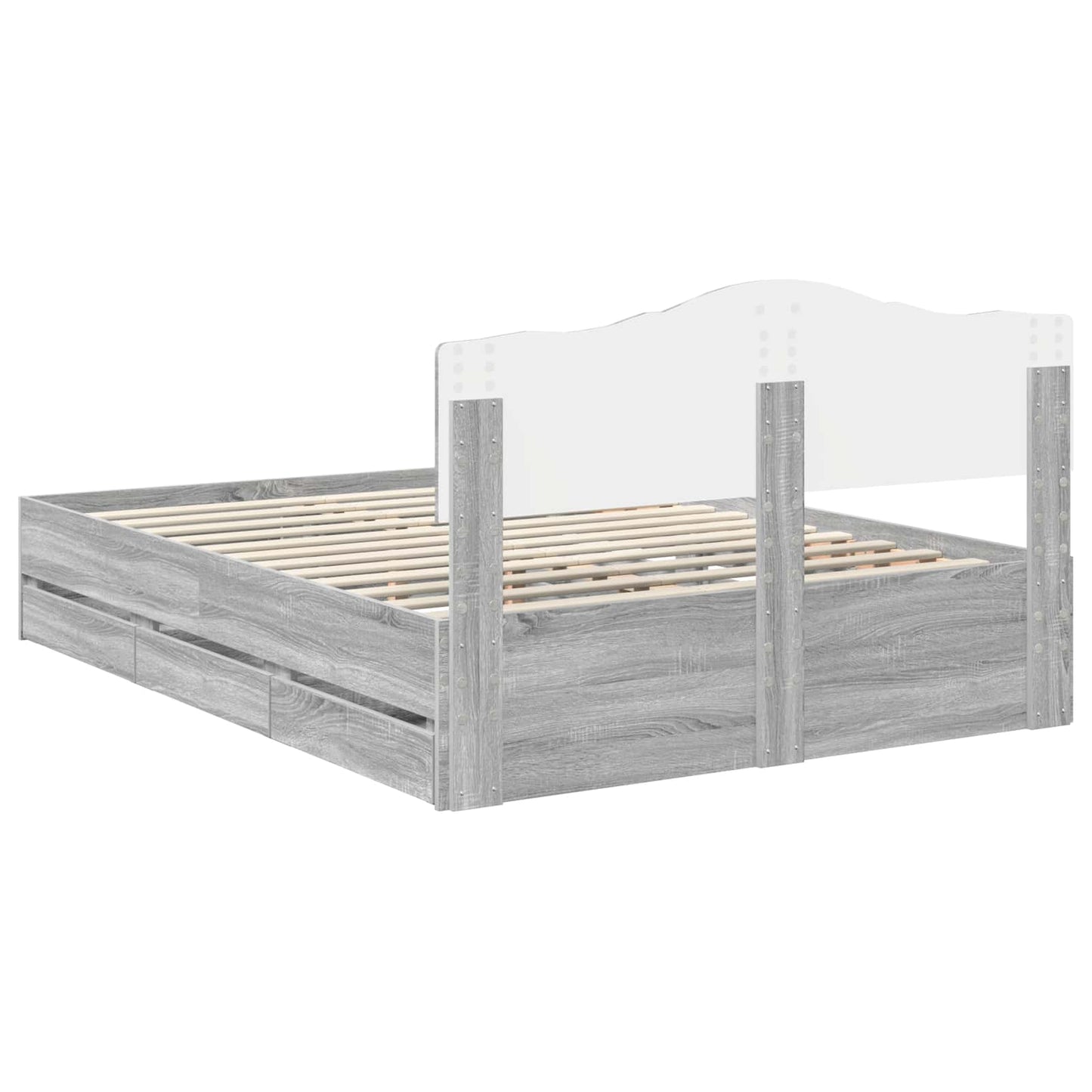 Bettrahmen Graues Sonoma 140 x 200 cm Ingenieurs Holz