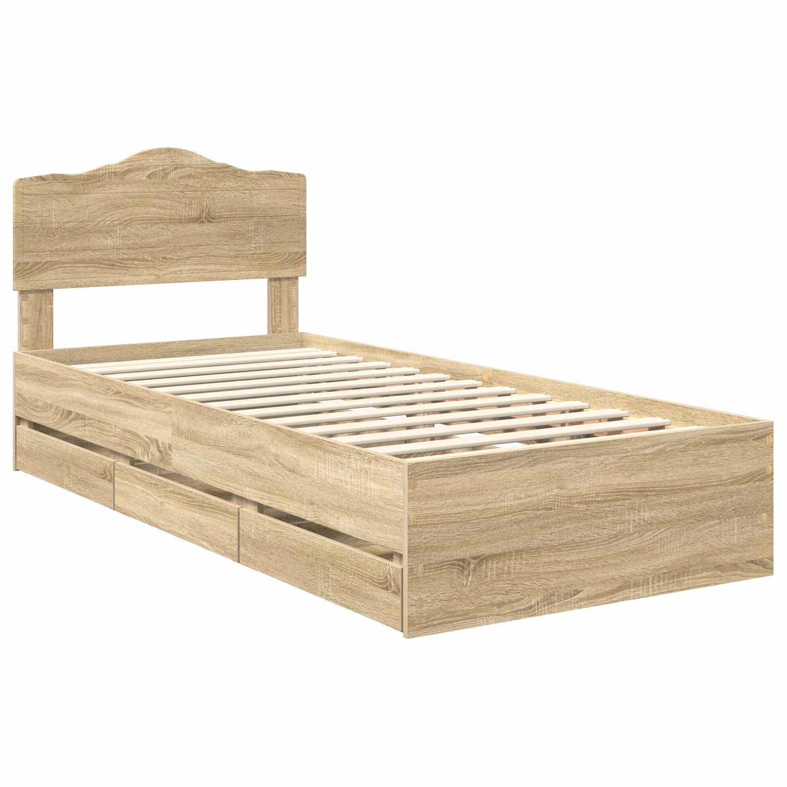 Bettrahmen Sonoma-Eiche 100 x 200 cm Ingenieurs Holz