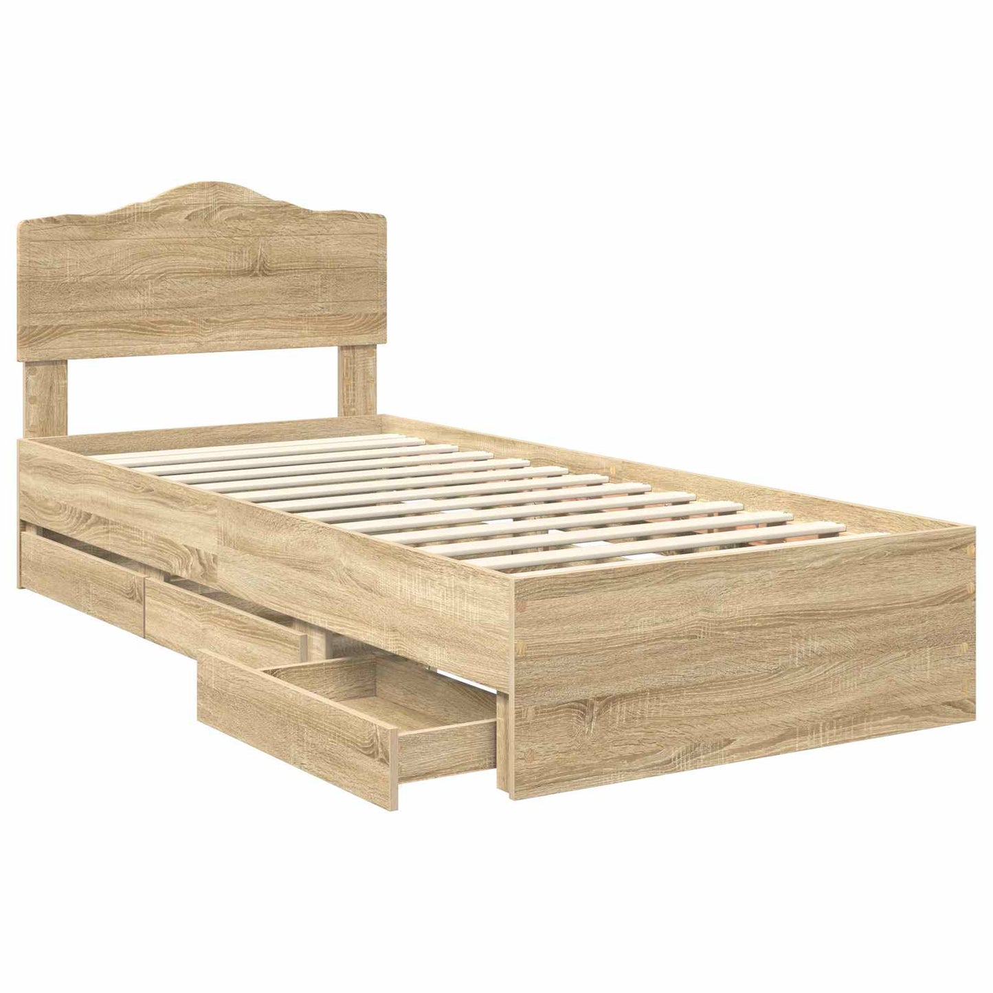 Bettrahmen Sonoma-Eiche 100 x 200 cm Ingenieurs Holz