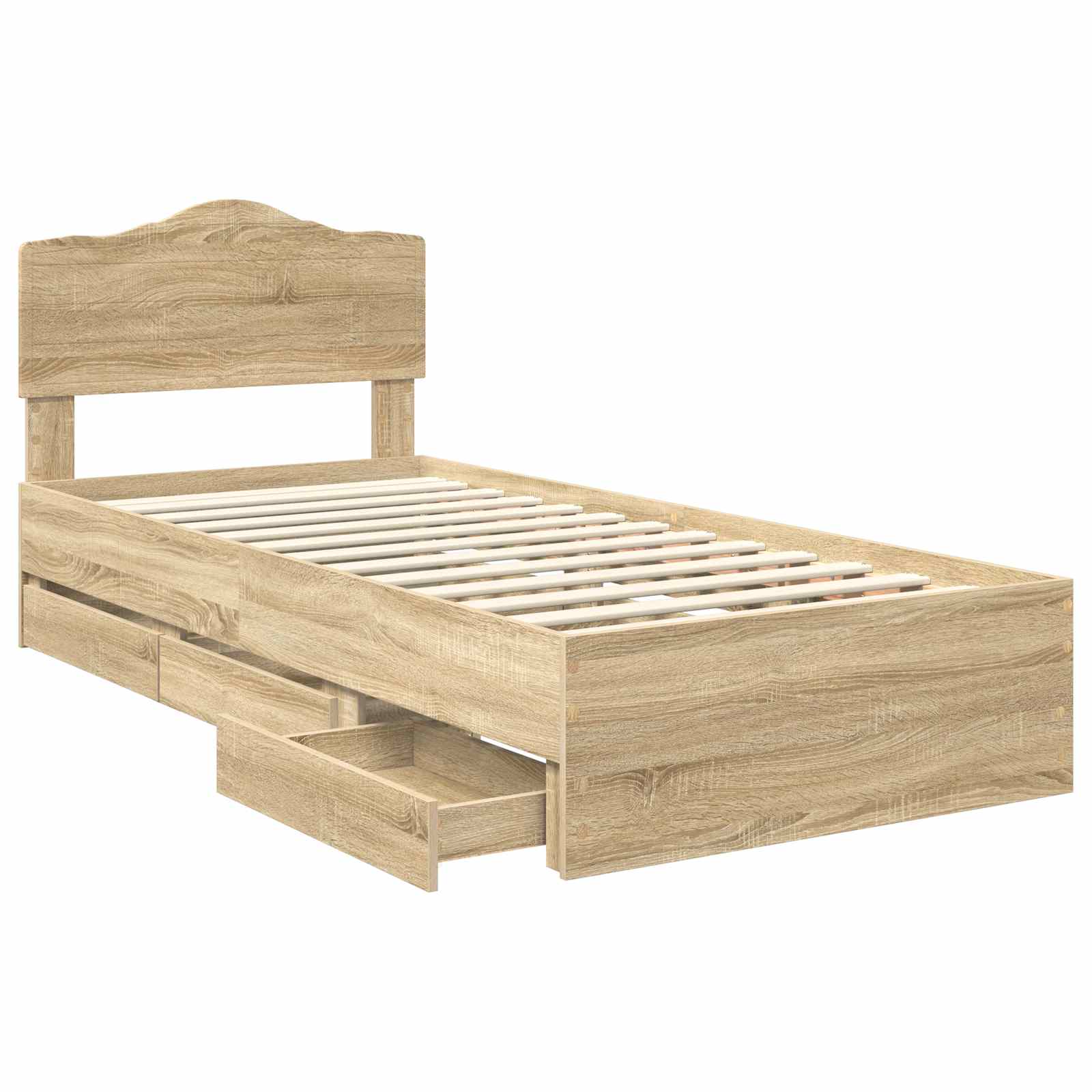 Bettrahmen Sonoma-Eiche 100 x 200 cm Ingenieurs Holz