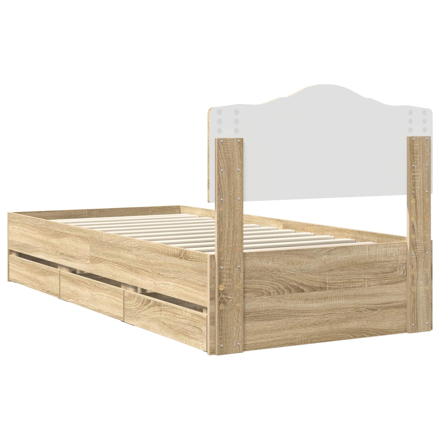 Bettrahmen Sonoma-Eiche 100 x 200 cm Ingenieurs Holz