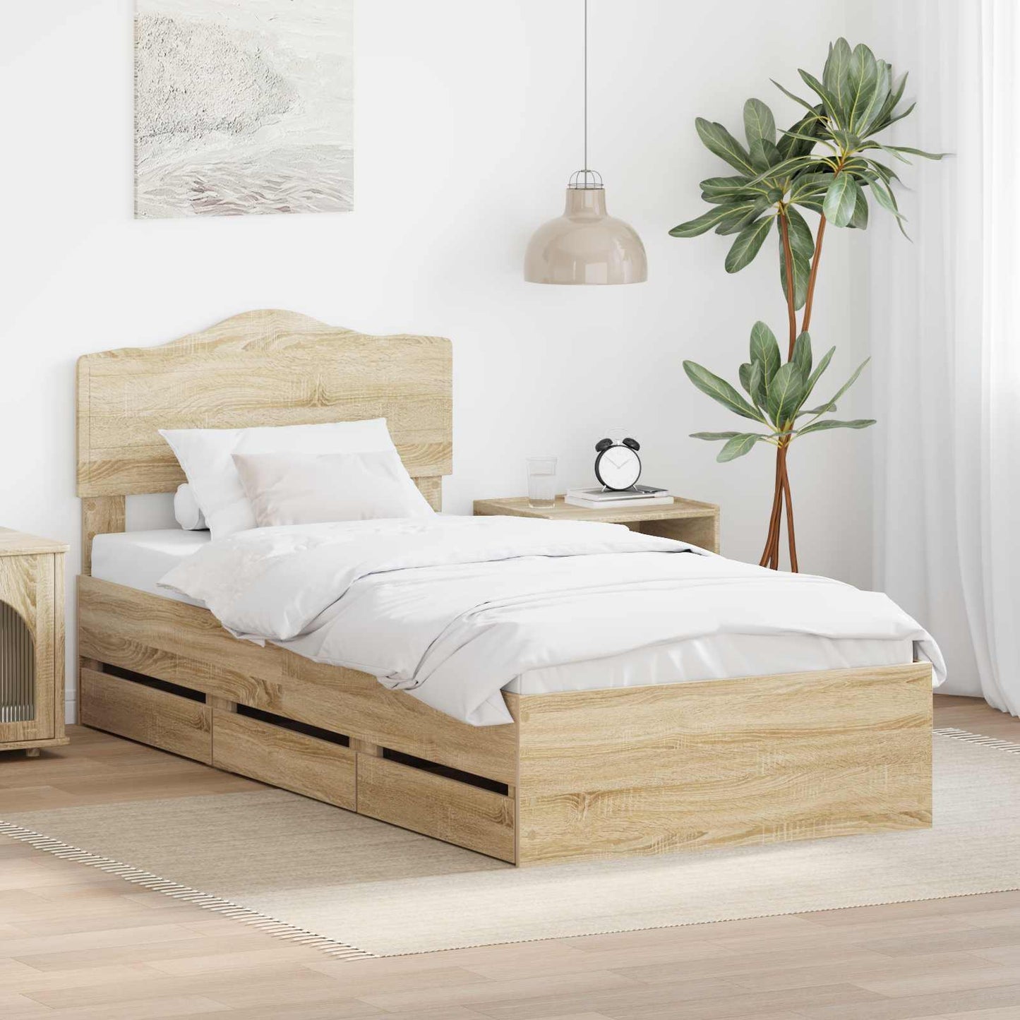 Bettrahmen Sonoma-Eiche 75 x 190 cm Ingenieurs Holz