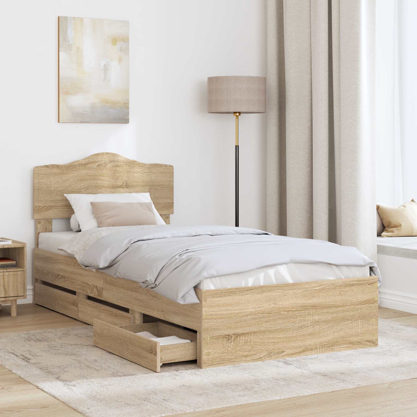 Bettrahmen Sonoma-Eiche 75 x 190 cm Ingenieurs Holz