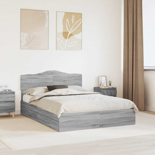 Aufbewahrungsbett Graues Sonoma 160 x 200 cm Holzwerkstoff