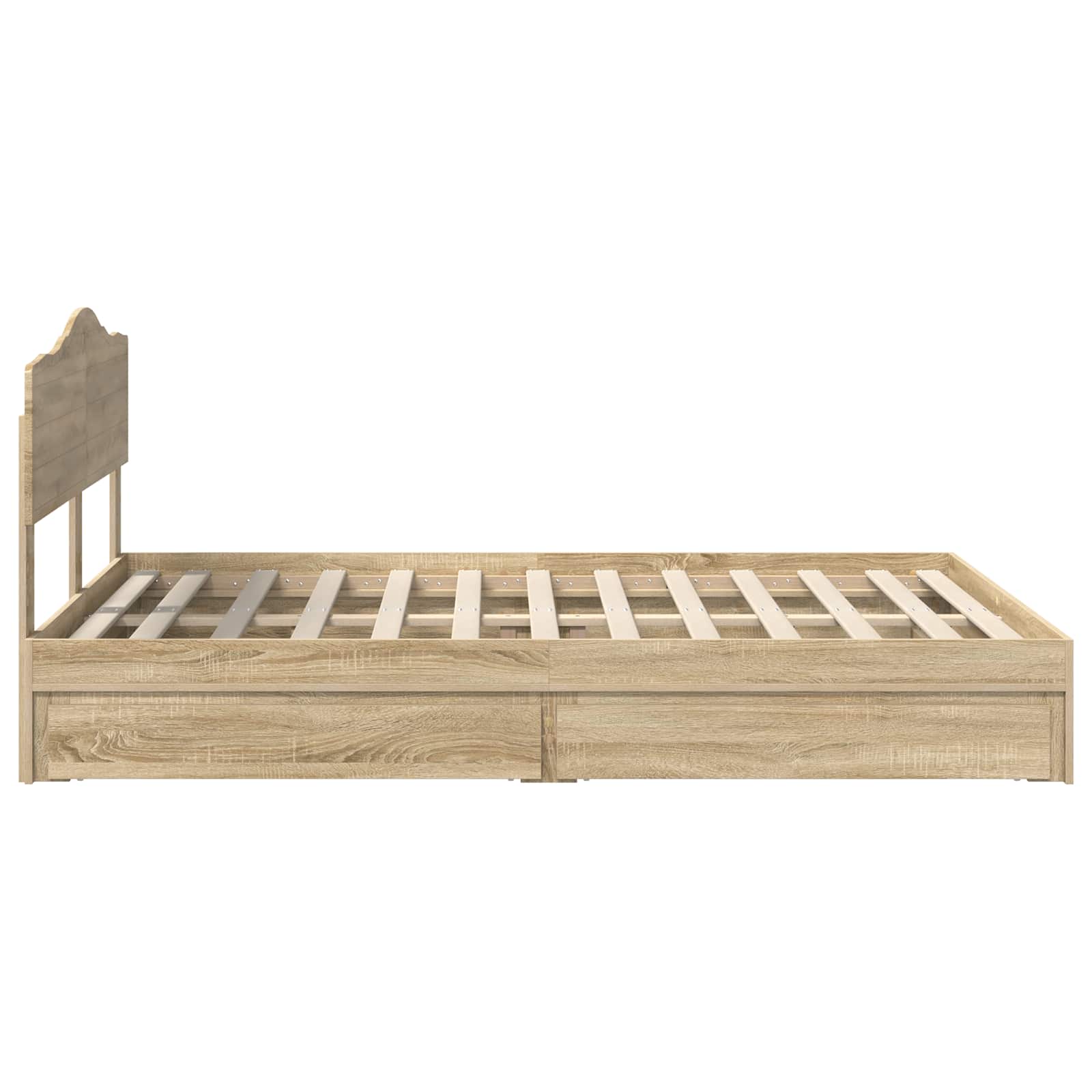 Aufbewahrungsbett Sonoma-Eiche 140 x 200 cm Holzwerkstoff