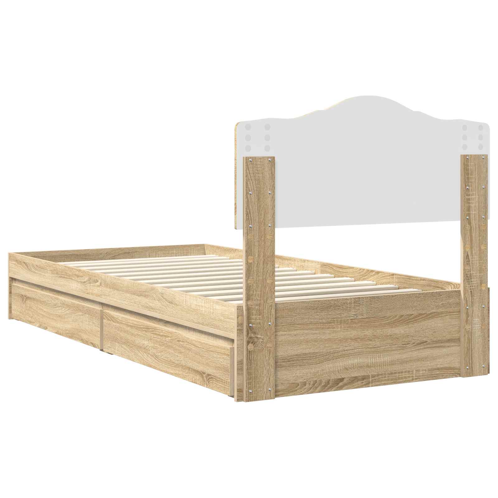 Aufbewahrungsbett Sonoma-Eiche 100 x 200 cm Holzwerkstoff
