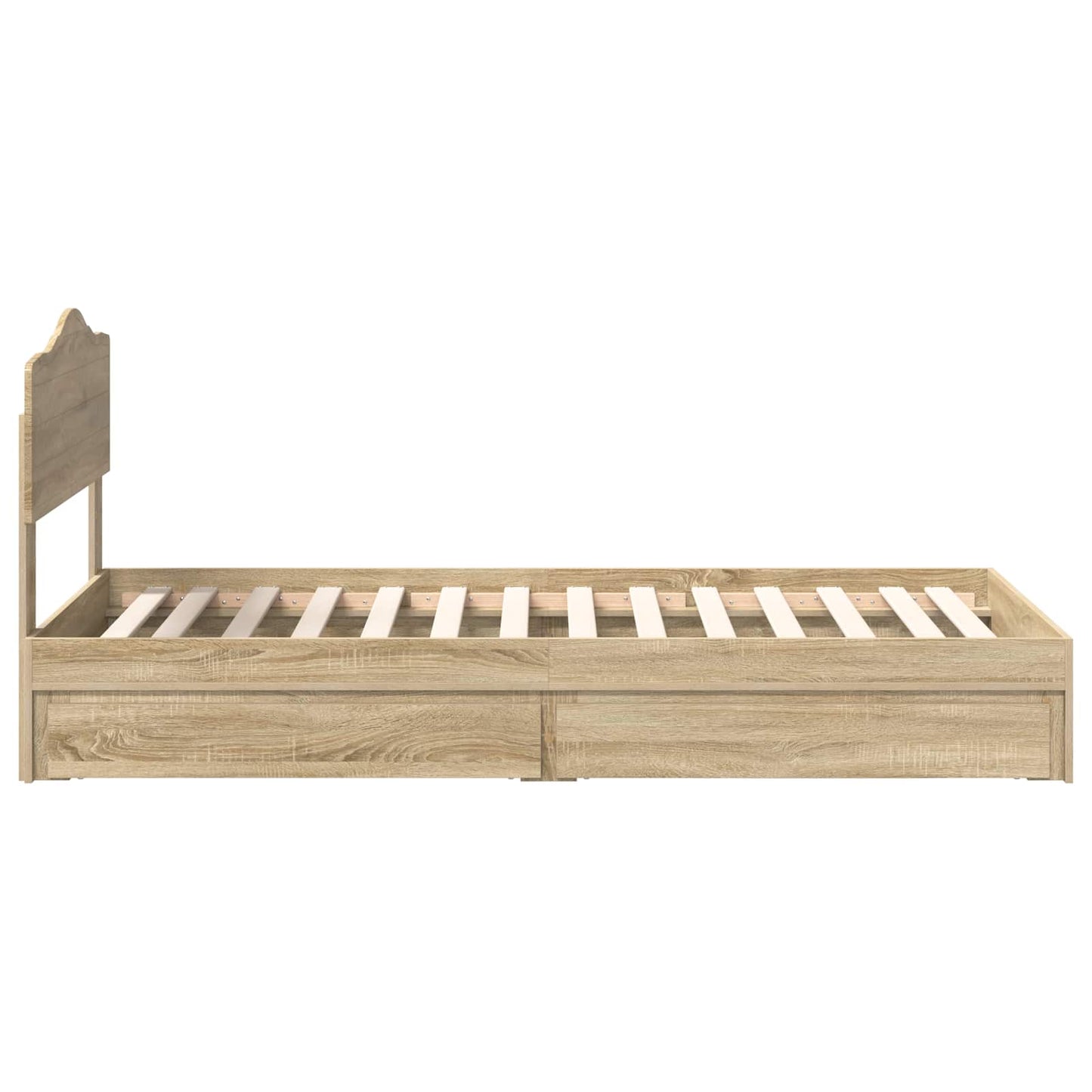 Aufbewahrungsbett Sonoma-Eiche 90 x 200 cm Holzwerkstoff