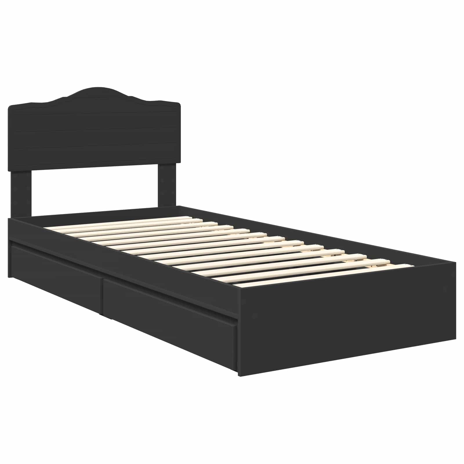 Aufbewahrungsbett Verstellbar Schwarz 90 x 190 cm Holzwerkstoff