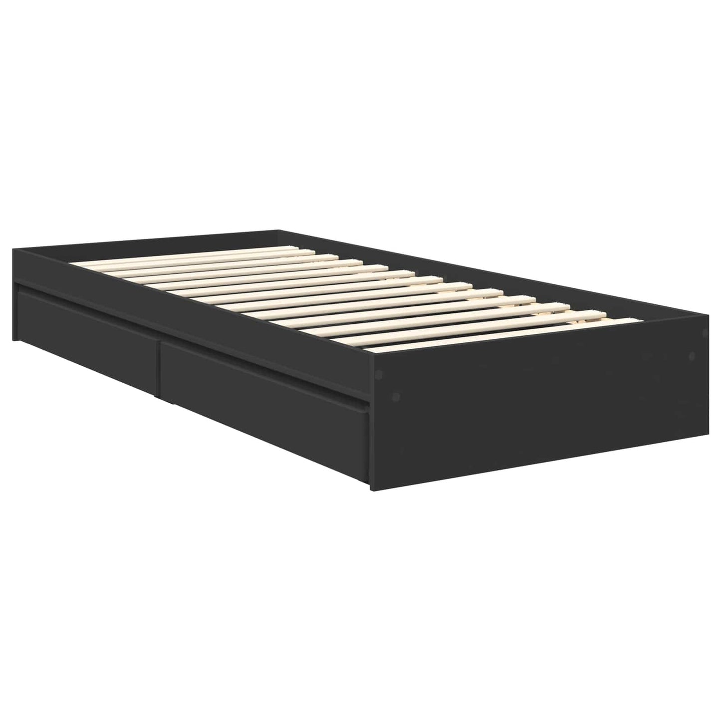 Aufbewahrungsbett Verstellbar Schwarz 90 x 190 cm Holzwerkstoff