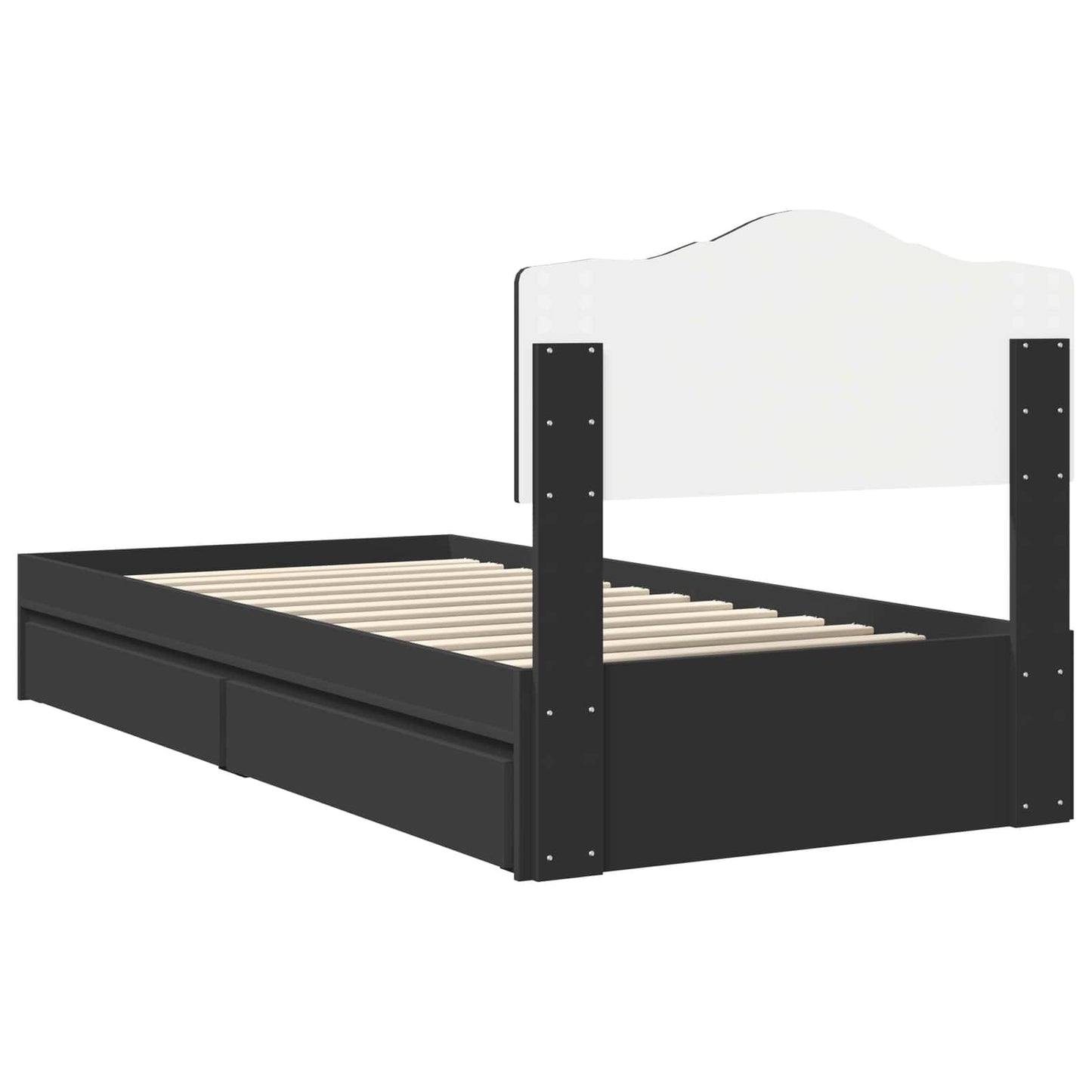 Aufbewahrungsbett Verstellbar Schwarz 90 x 190 cm Holzwerkstoff