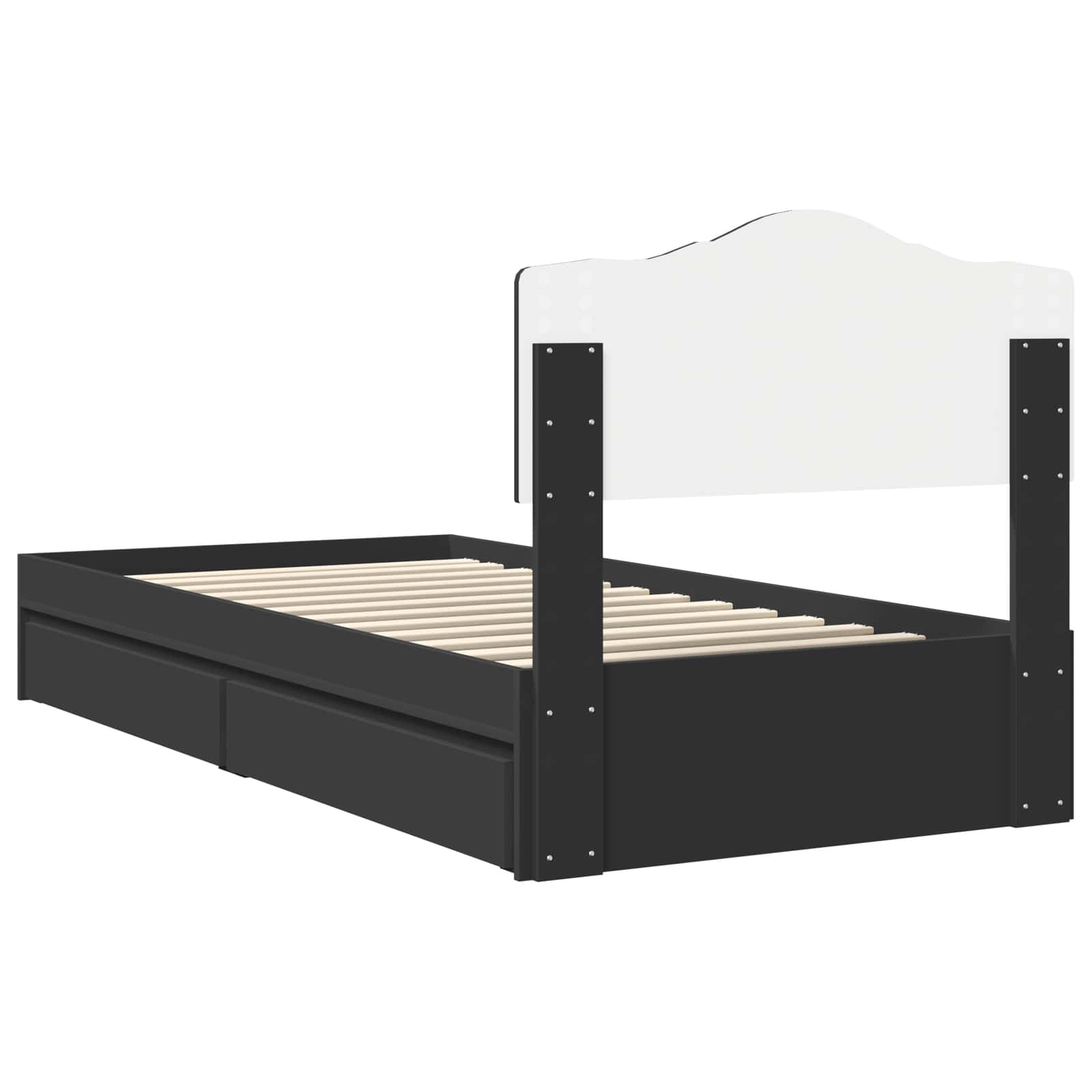 Aufbewahrungsbett Verstellbar Schwarz 90 x 190 cm Holzwerkstoff