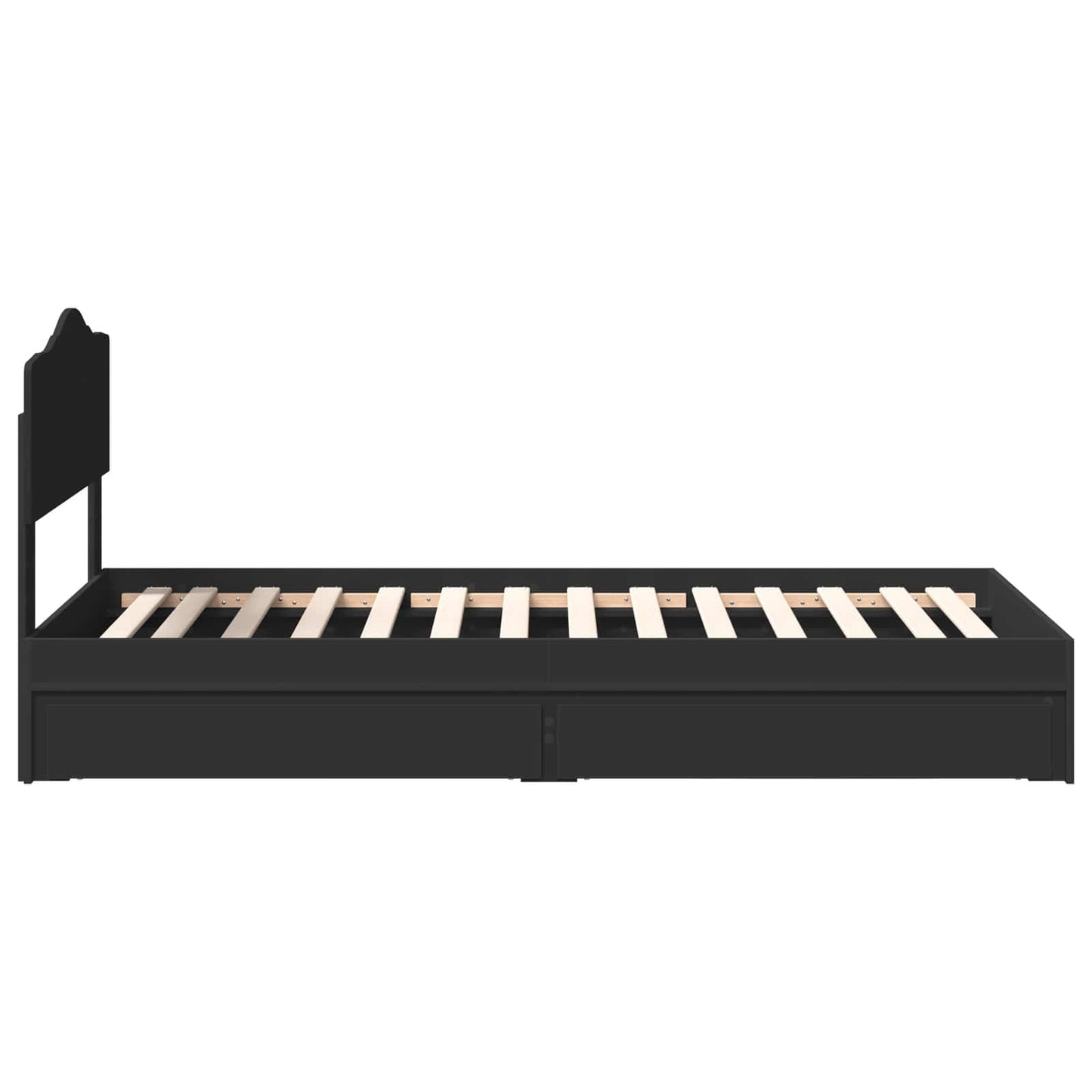 Aufbewahrungsbett Verstellbar Schwarz 90 x 190 cm Holzwerkstoff