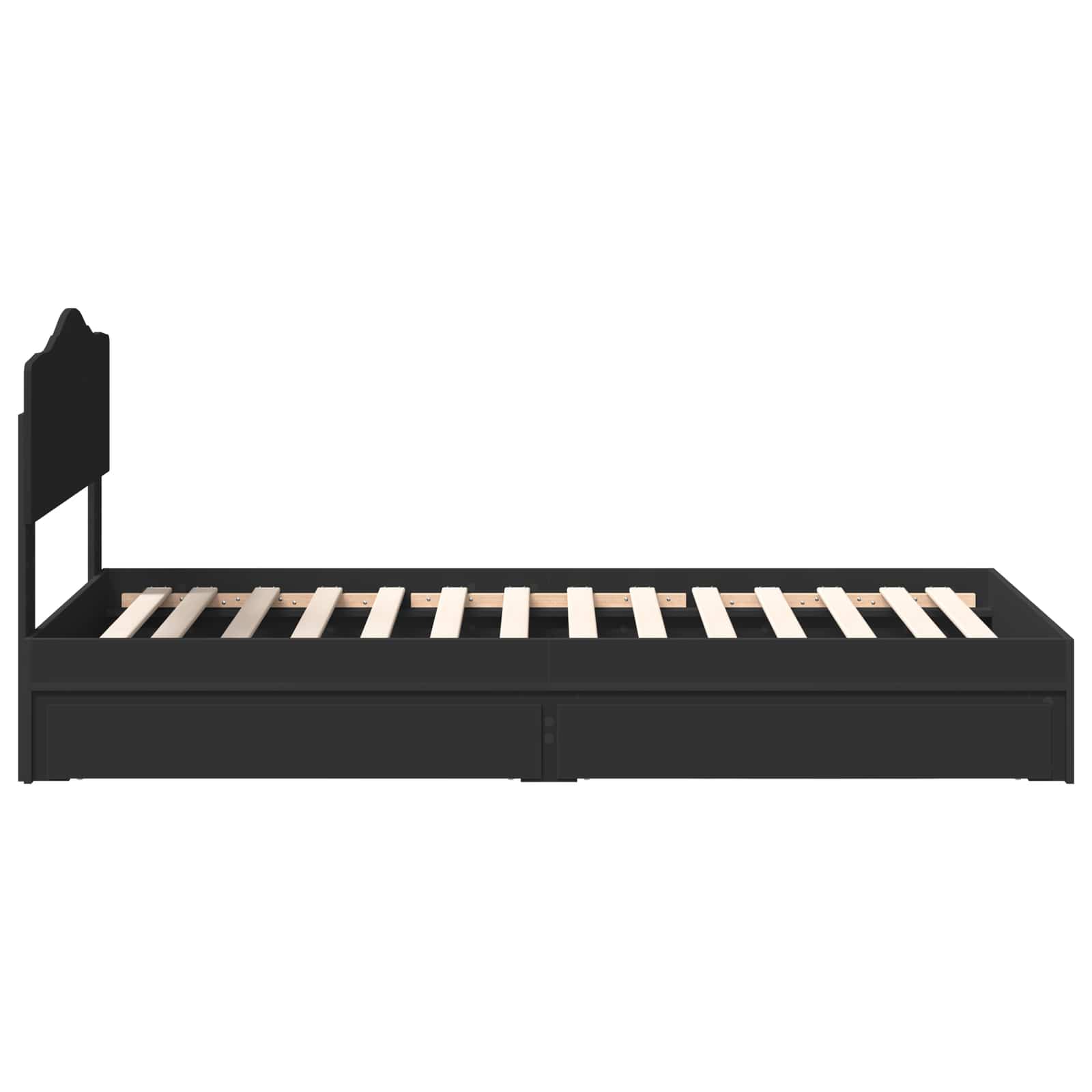 Aufbewahrungsbett Verstellbar Schwarz 90 x 190 cm Holzwerkstoff