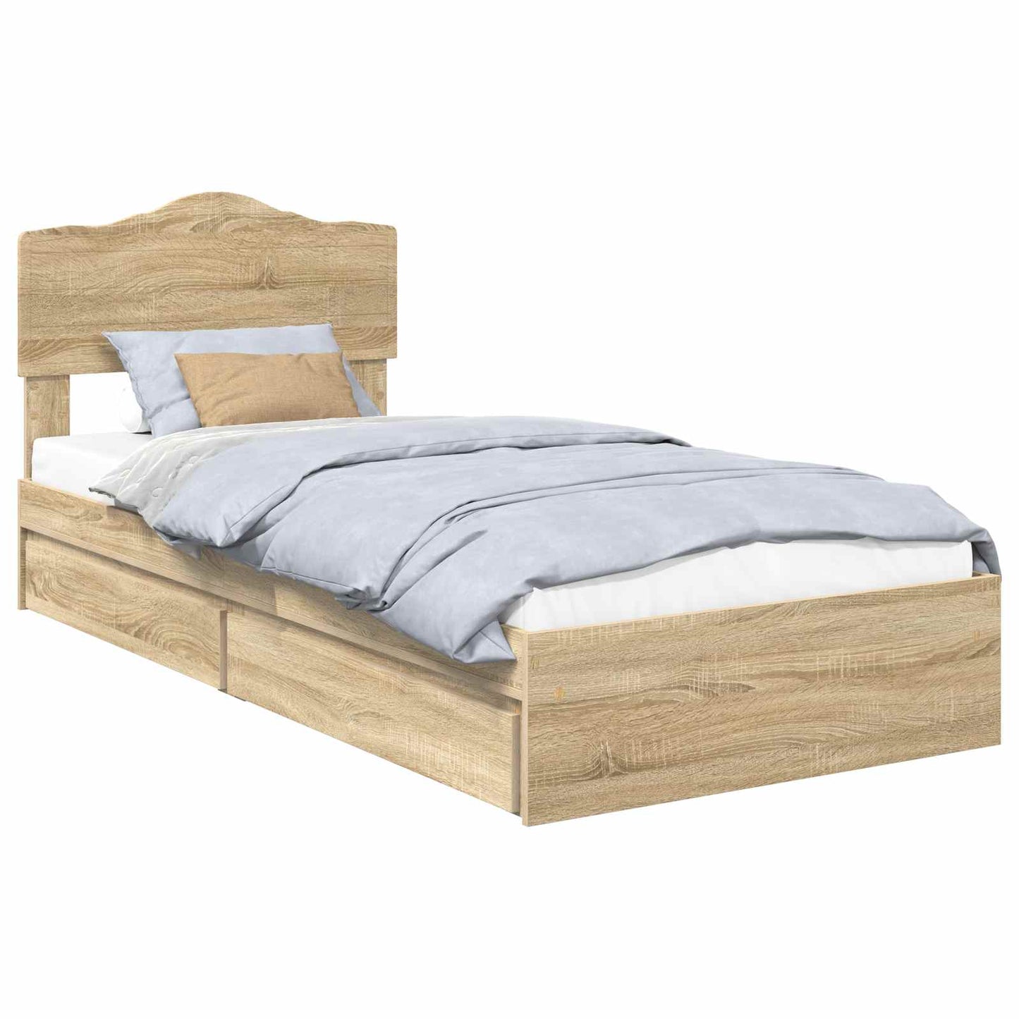 Aufbewahrungsbett Sonoma-Eiche 70 x 190 cm Holzwerkstoff