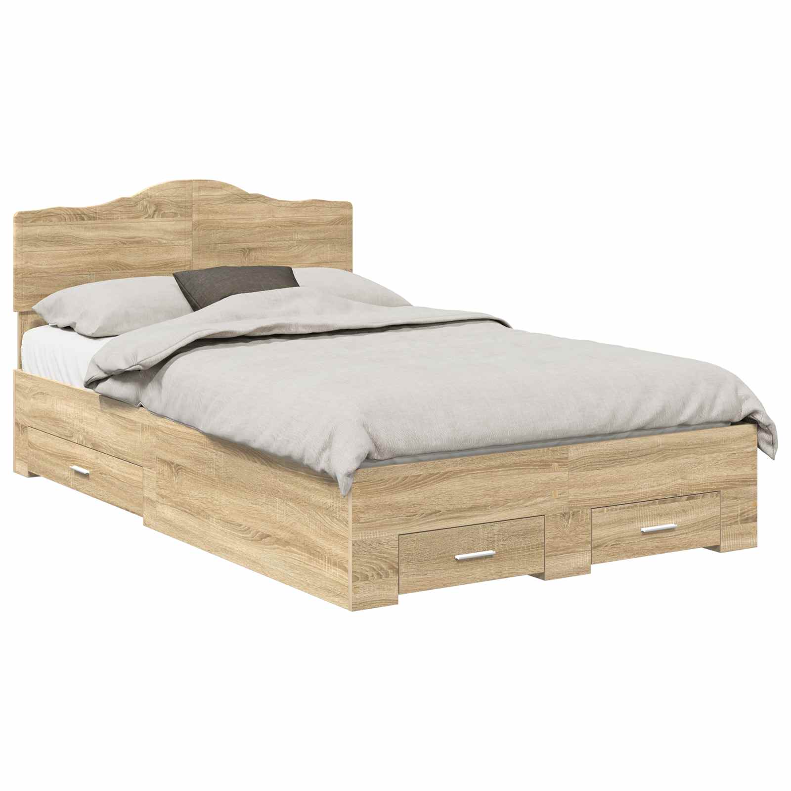 Bettrahmen mit Kopfteil Sonoma-Eiche 135 x 190 cm Holzwerkstoff
