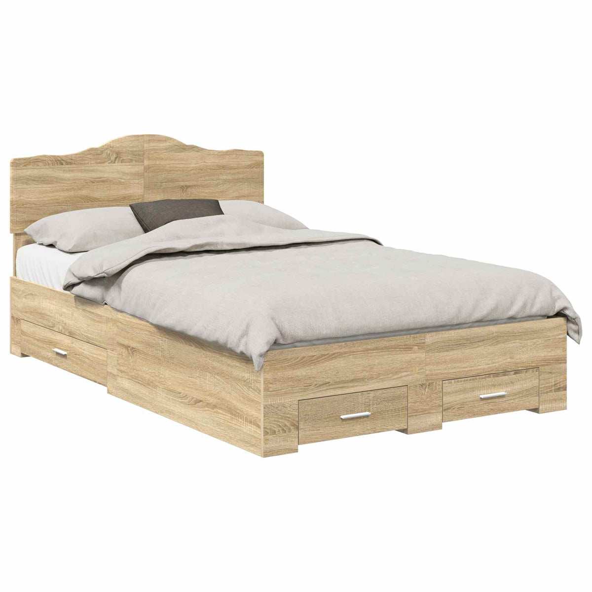 Bettrahmen mit Kopfteil Sonoma-Eiche 135 x 190 cm Holzwerkstoff