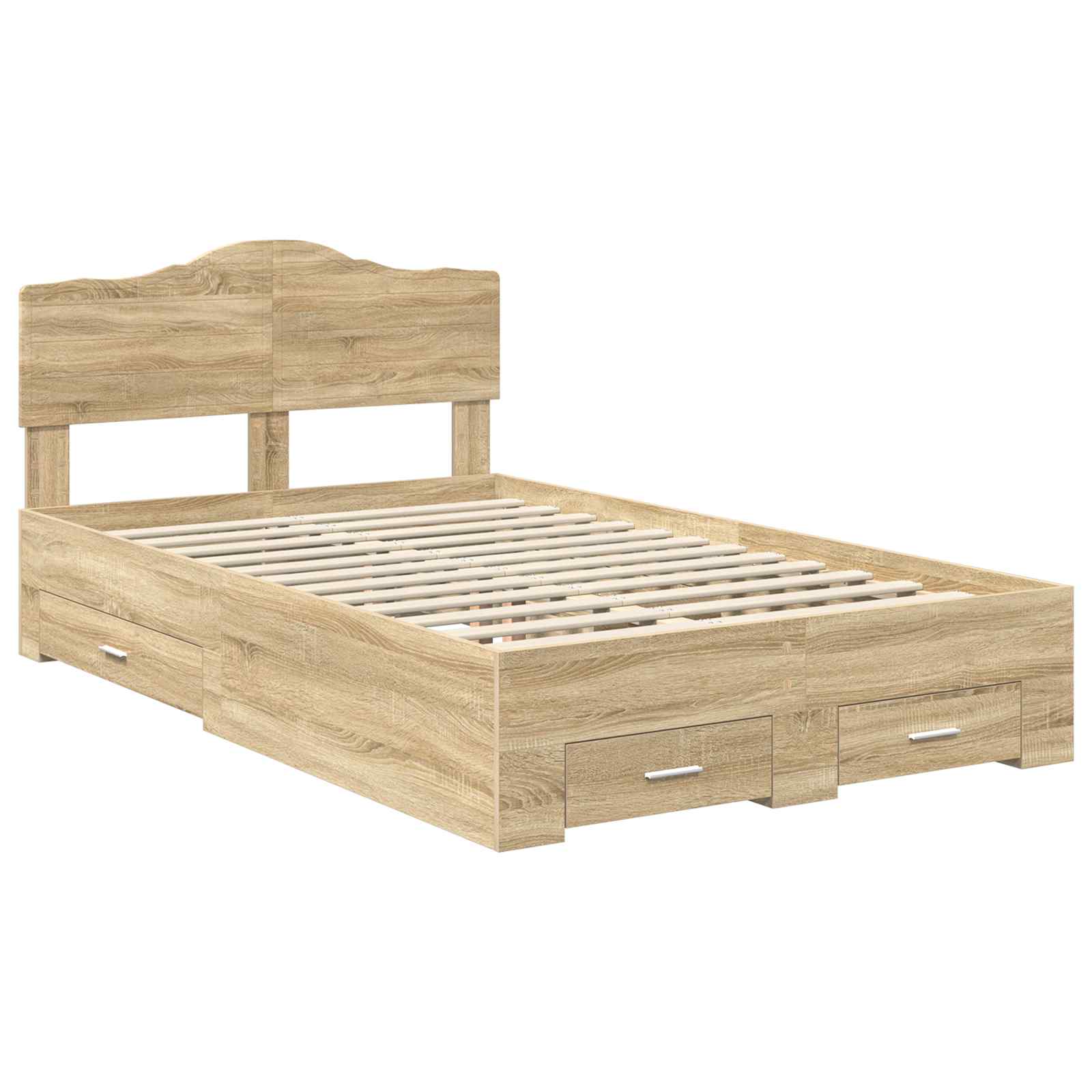 Bettrahmen mit Kopfteil Sonoma-Eiche 135 x 190 cm Holzwerkstoff