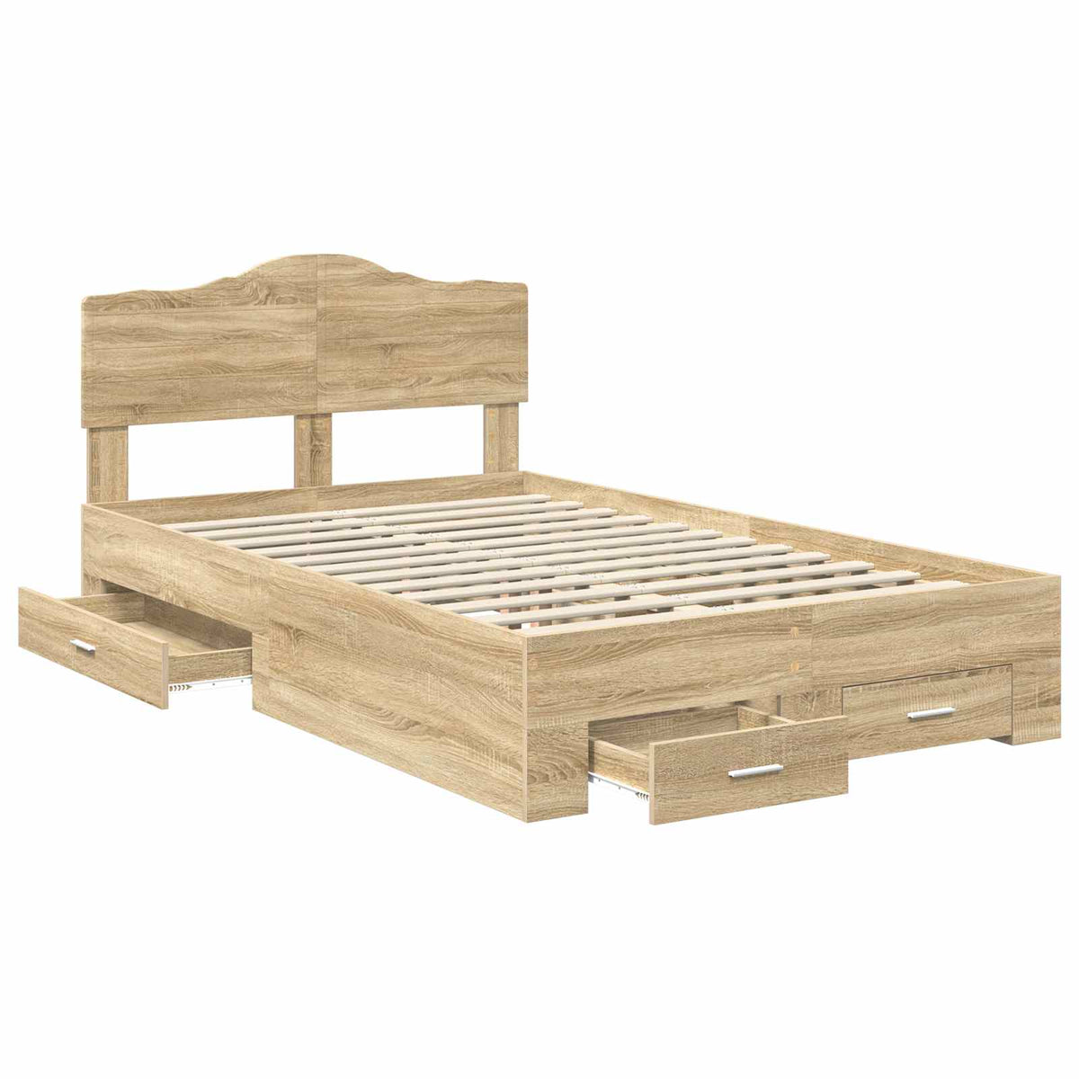 Bettrahmen mit Kopfteil Sonoma-Eiche 135 x 190 cm Holzwerkstoff