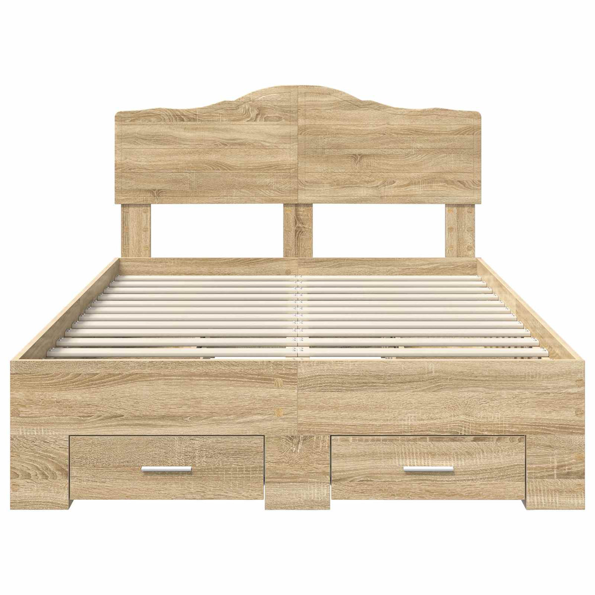 Bettrahmen mit Kopfteil Sonoma-Eiche 135 x 190 cm Holzwerkstoff