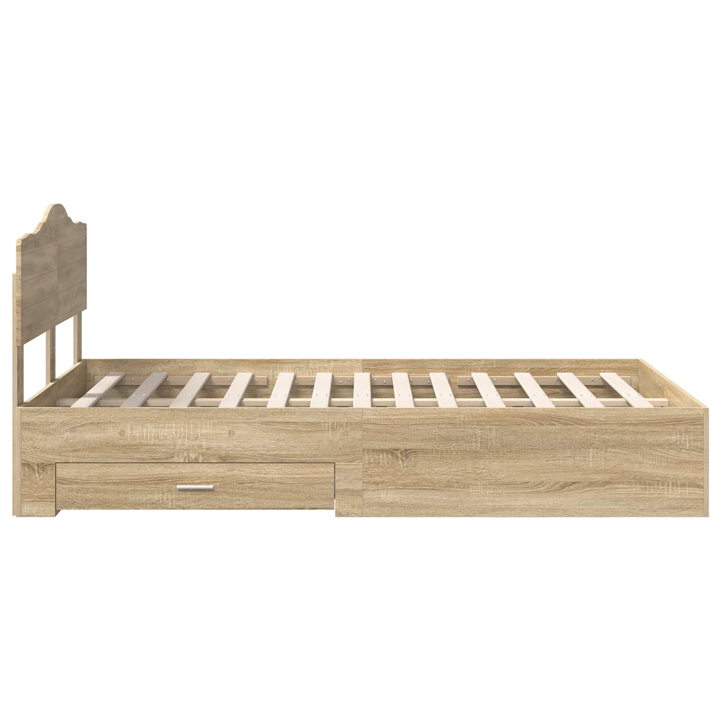 Bettrahmen mit Kopfteil Sonoma-Eiche 135 x 190 cm Holzwerkstoff