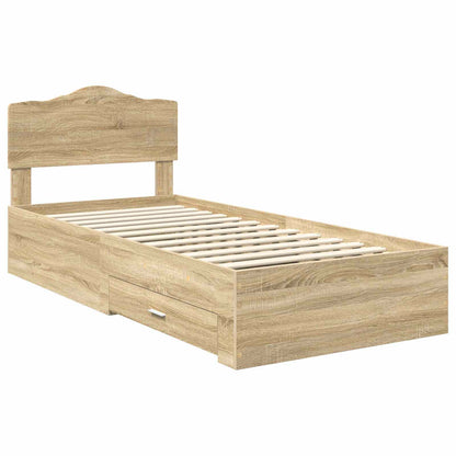Bettrahmen mit Kopfteil Sonoma-Eiche 70 x 190 cm Holzwerkstoff