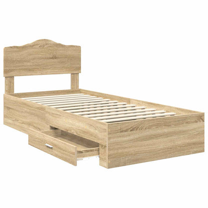 Bettrahmen mit Kopfteil Sonoma-Eiche 70 x 190 cm Holzwerkstoff
