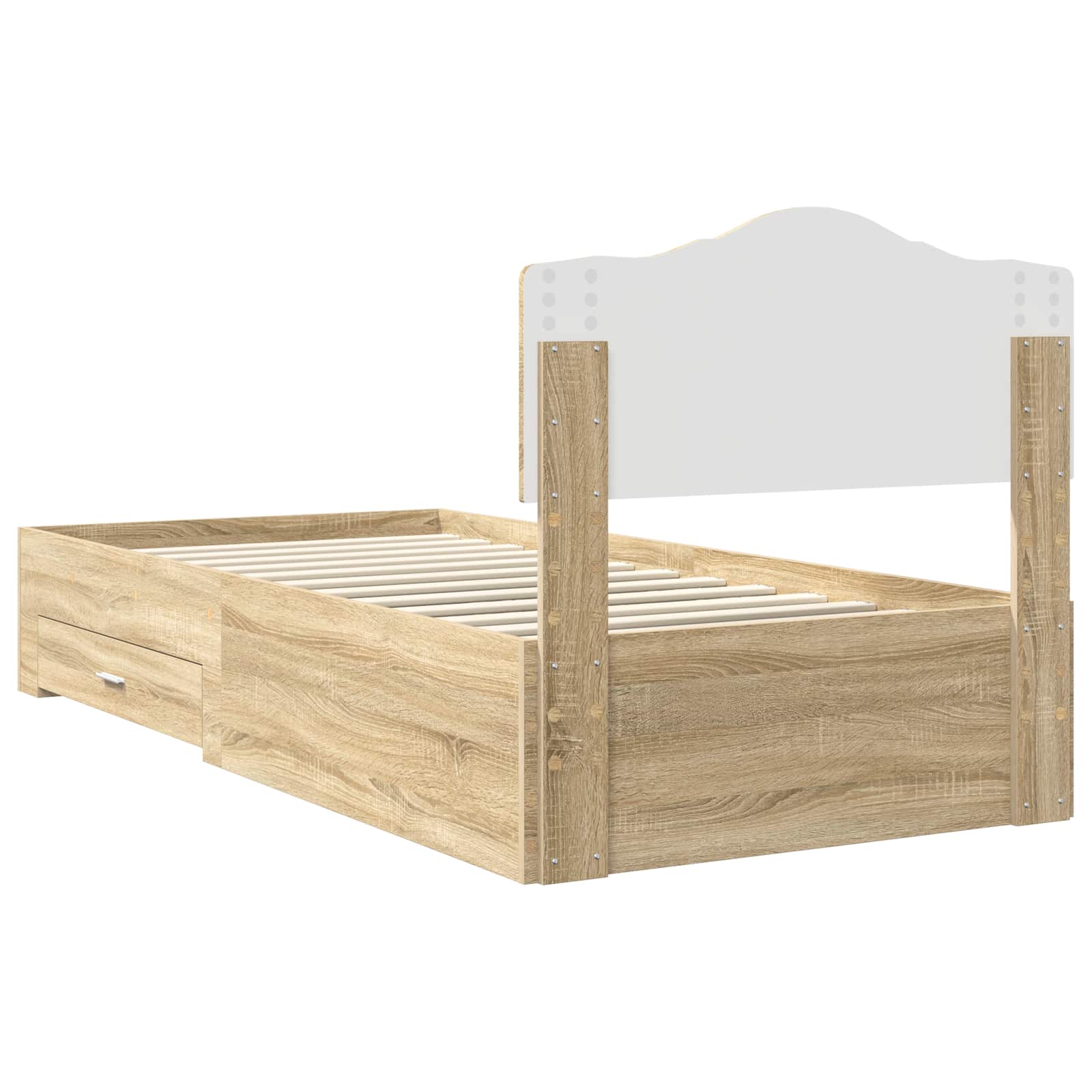 Bettrahmen mit Kopfteil Sonoma-Eiche 70 x 190 cm Holzwerkstoff