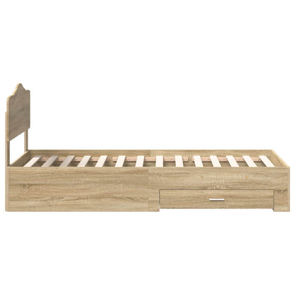 Bettrahmen mit Kopfteil Sonoma-Eiche 70 x 190 cm Holzwerkstoff