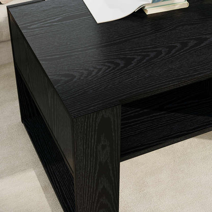 Couchtisch Schwarz Eichen-Optik 92 x 53 x 45 cm Holzwerkstoff
