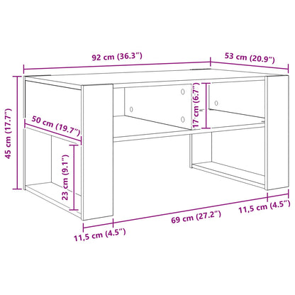 Couchtisch Schwarz Eichen-Optik 92 x 53 x 45 cm Holzwerkstoff