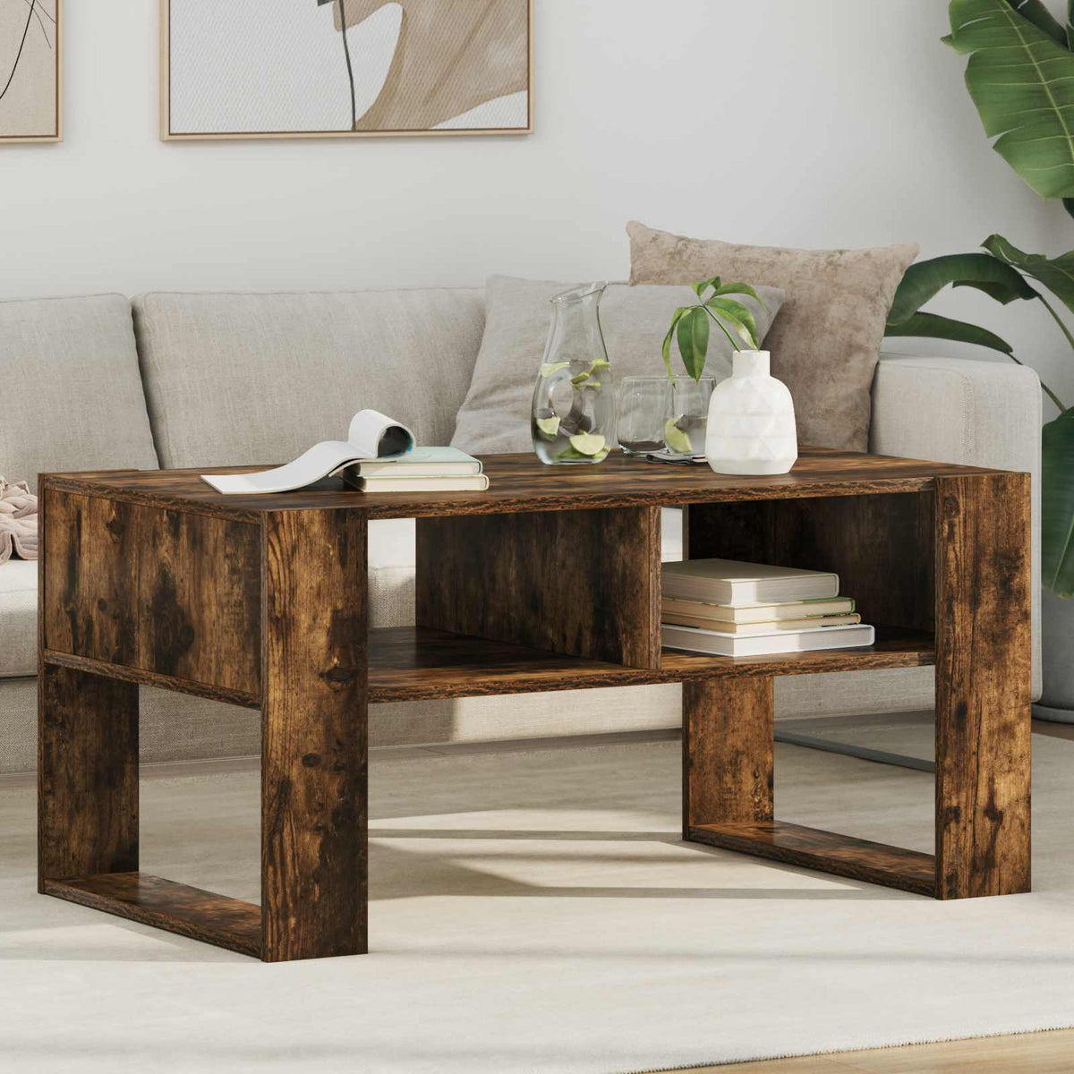 Couchtisch Räuchereiche 92 x 53 x 45 cm Holzwerkstoff